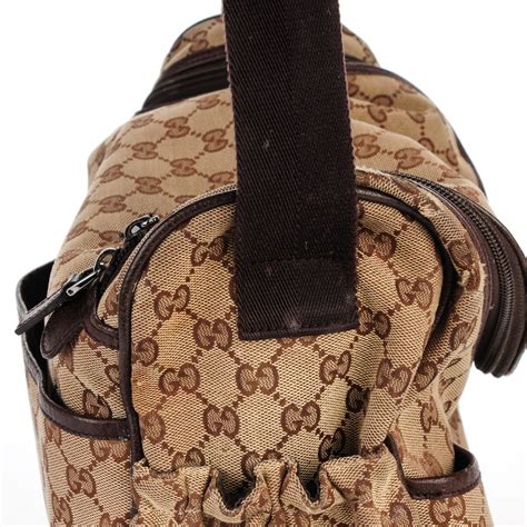 gucci diaper bag brown|authentic Gucci diaper bag sale.